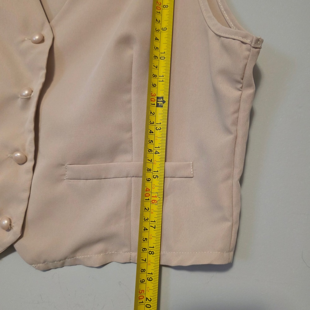 Lovito Solid Beige Vest and Shorts Co-ord Set Size XL US 12 - Picture 3 of 10